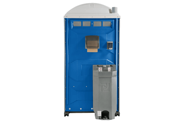 Deluxe porta potty with handwashing station